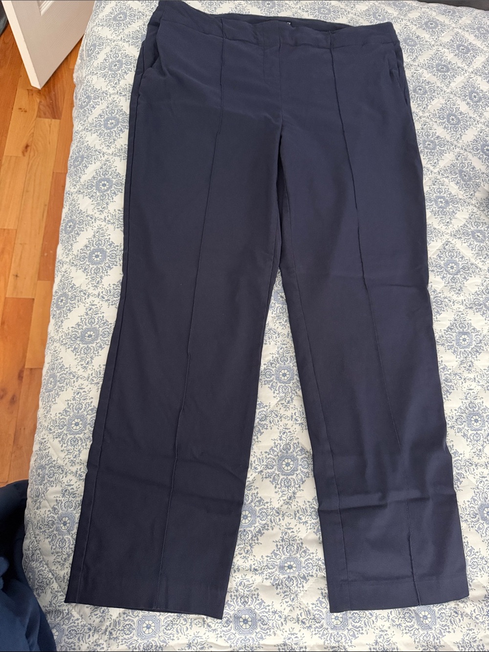 Hilary Radley Navy Straight-Leg Trousers